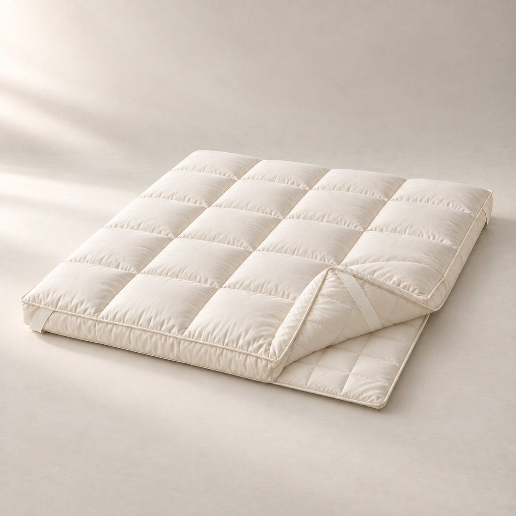 Eterne Down-Alternative Mattress Topper, complete included components from an alternate view