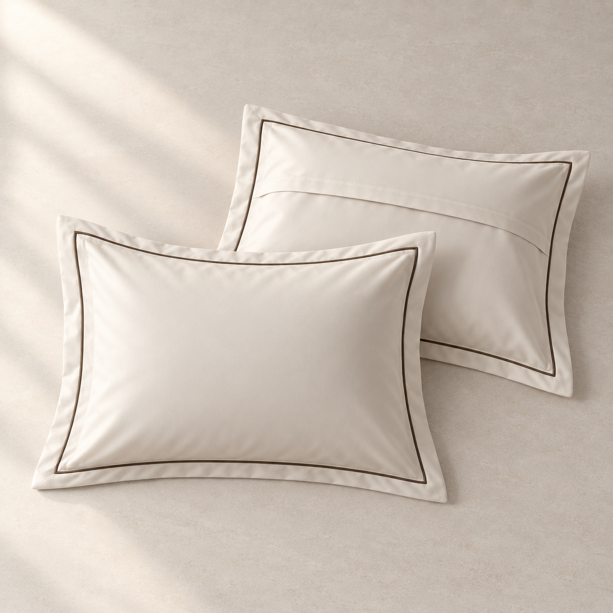 Mirelle Hotel Border Sham Pair, complete included components from an alternate view