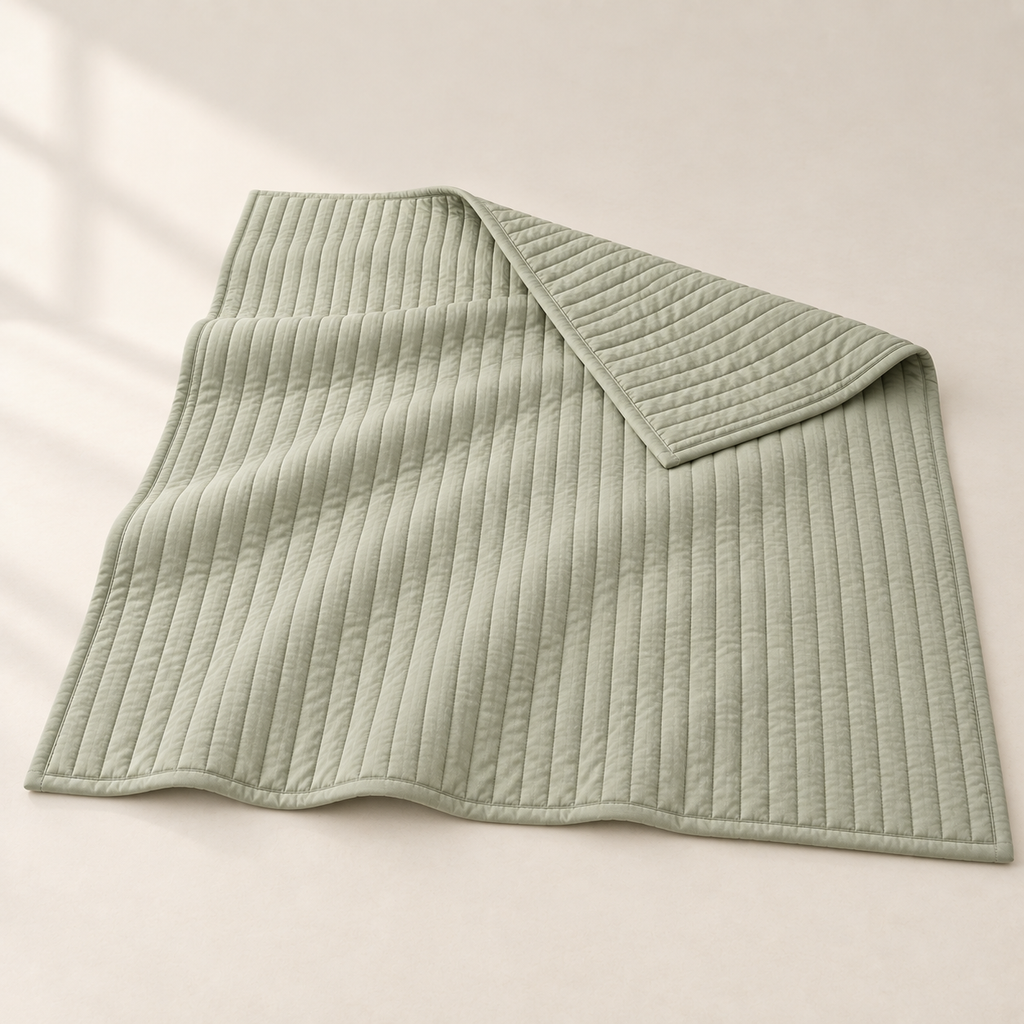 Orme Percale Coverlet, complete included components from an alternate view