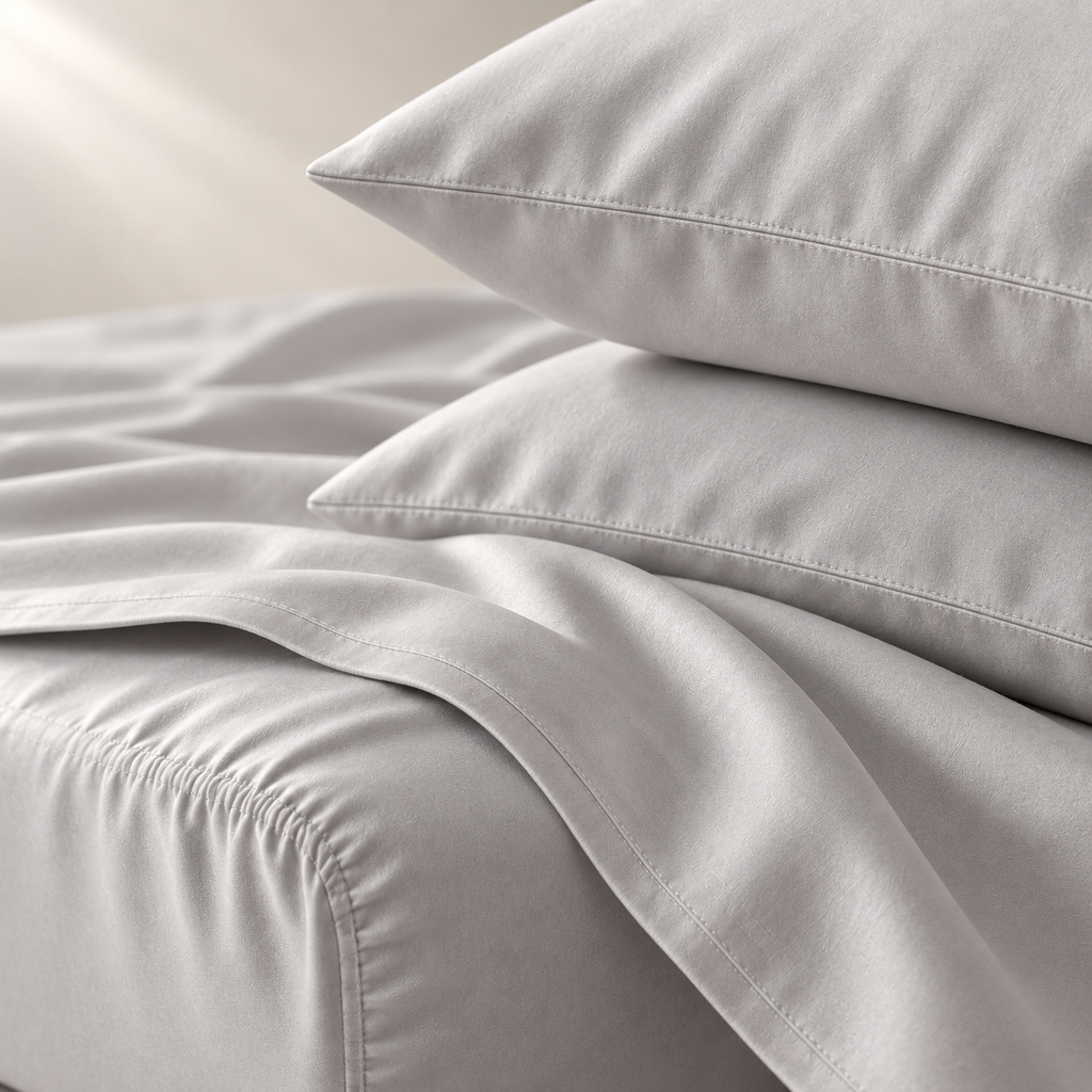Serein Tencel Sheet Set, close material and construction detail