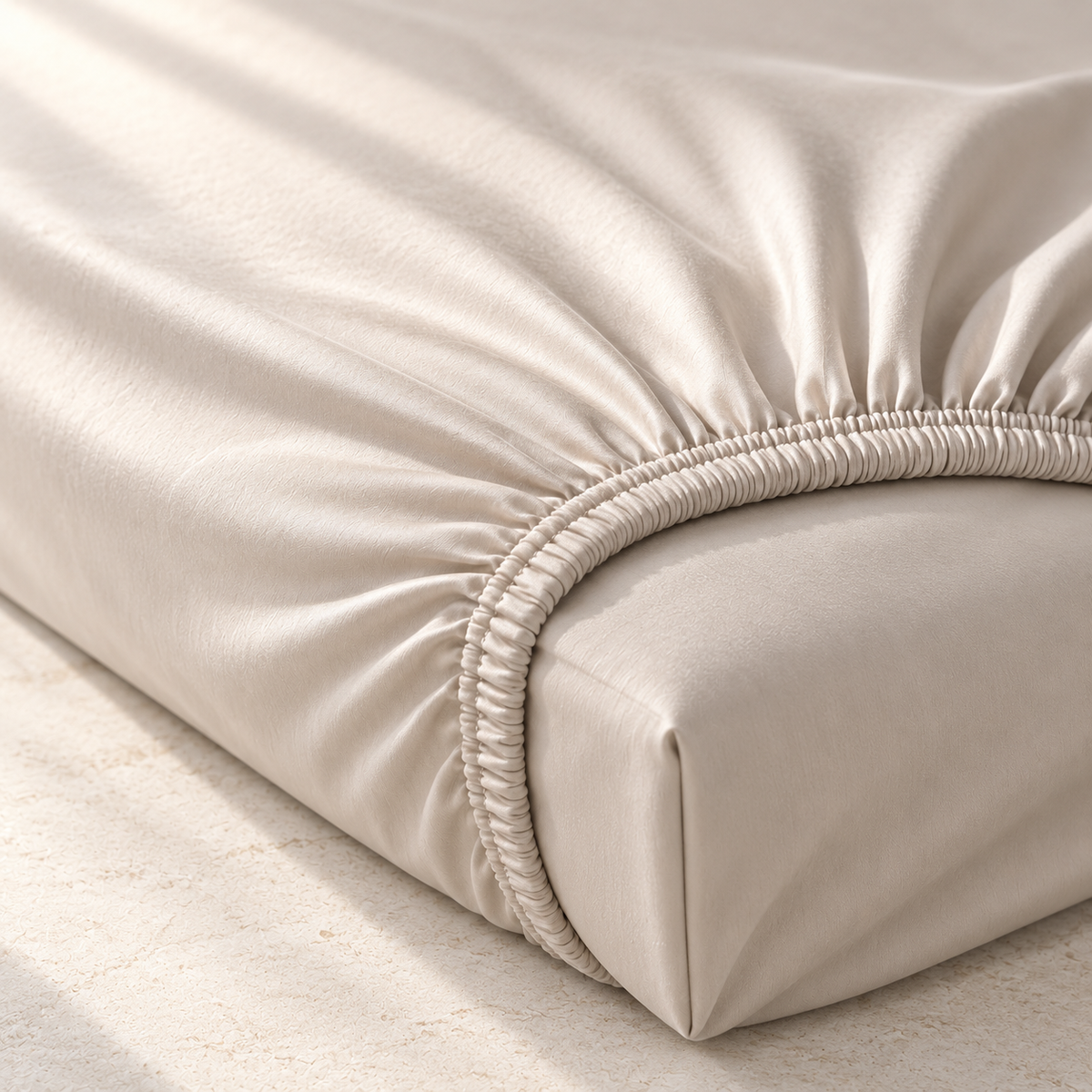Solenne Deep-Pocket Fitted Sheet, close material and construction detail